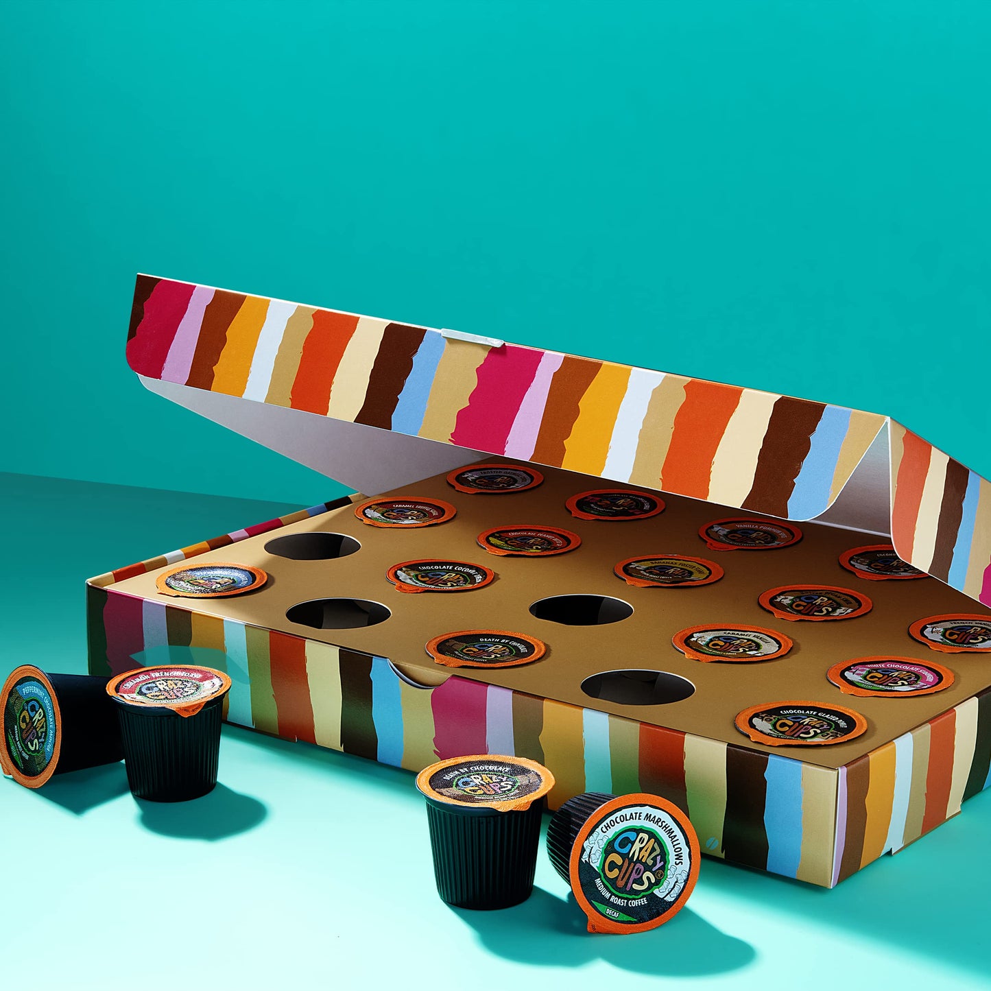 Crazy Cups Decaf Flavored Coffee Gift Box, Assorted K-Cups, Medium Roast, 30 Count, Brown