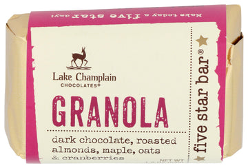 Lake Champlain Dark Chocolate Granola Five Star Bar 1.9 Ounces