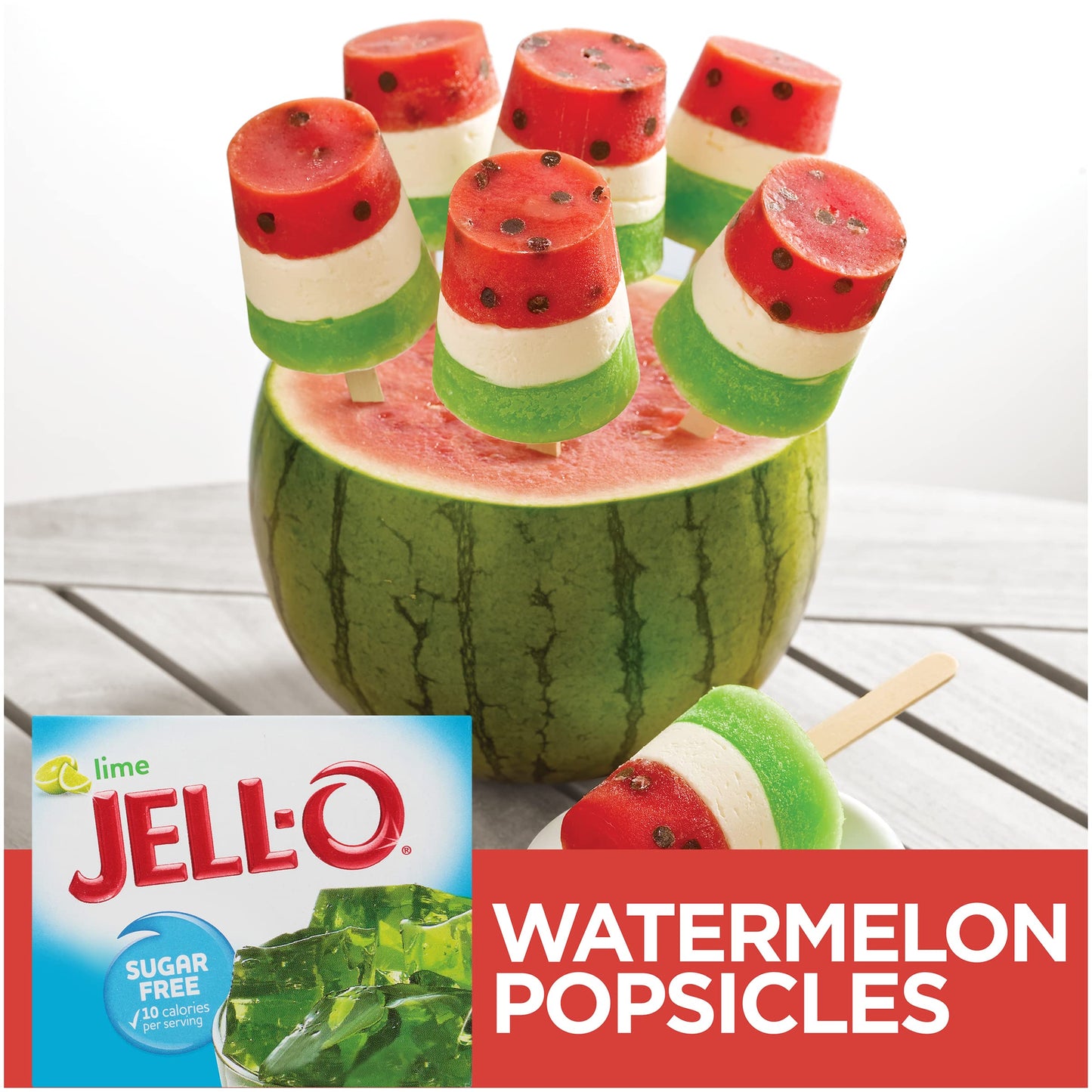 Jell-O Sugar-Free Gelatin Mix, Lime Flavor, 0.3 Ounce Boxes, Pack of 6