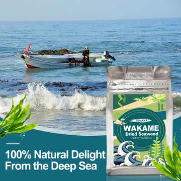8Oz Dried Wakame Seaweed - 100% Natural Dry Seaweed For Miso Soup, Seaweed Salad, Stews, Camping Food, Healthy Sea Vegetables|No