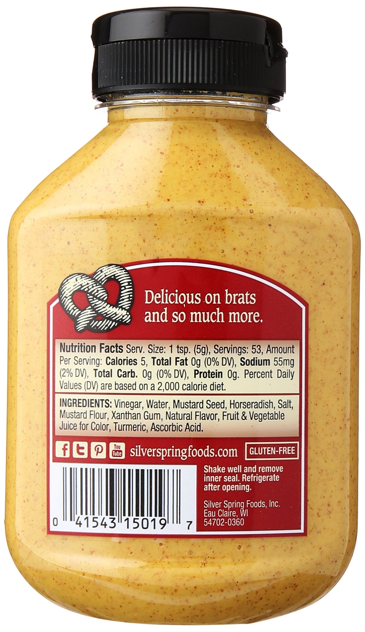Silver Spring Mustard, malt-inspired & Brat, 9.5 Ounce, Pack of 1, Model 00153961