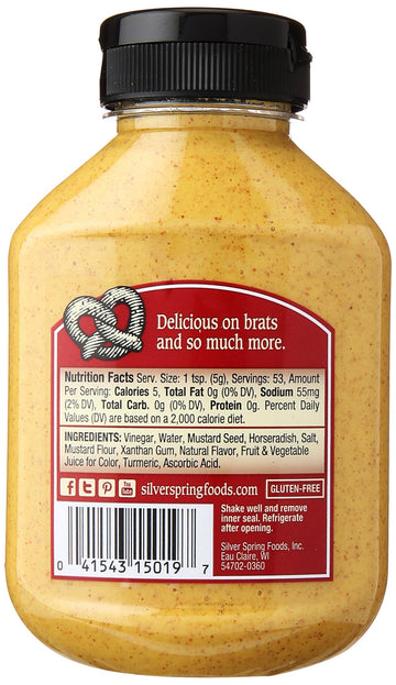 Silver Spring Mustard, malt-inspired & Brat, 9.5 Ounce, Pack of 1, Model 00153961