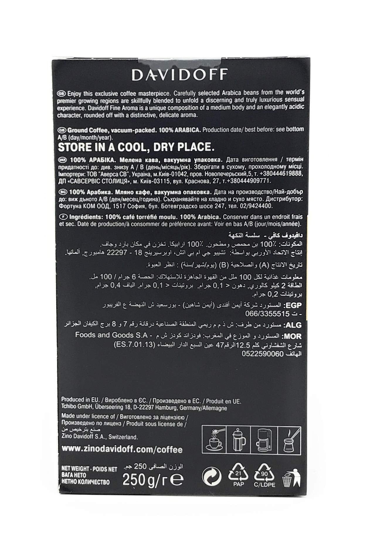 Davidoff Cafe Fine Aroma Ground Coffee, 8.8-Ounce Packages (Pack Of 3)