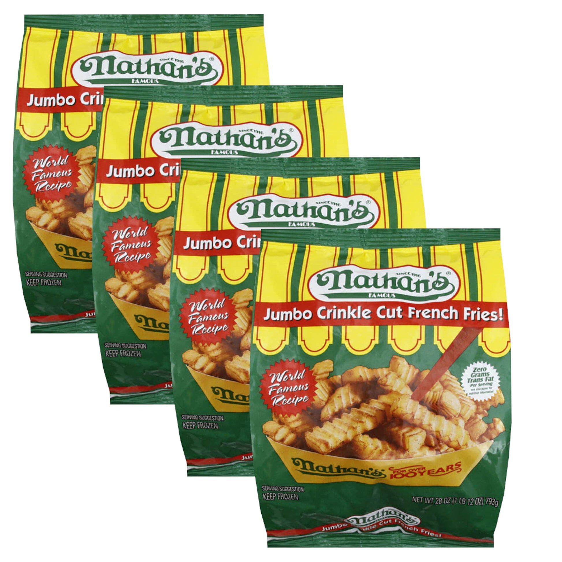 Nathan s Famous French Fried Jumbo Crinkle Cut French Fries - 0 g Trans-Fat Per Serving - Quick & Easy to Make and Ready Set Go