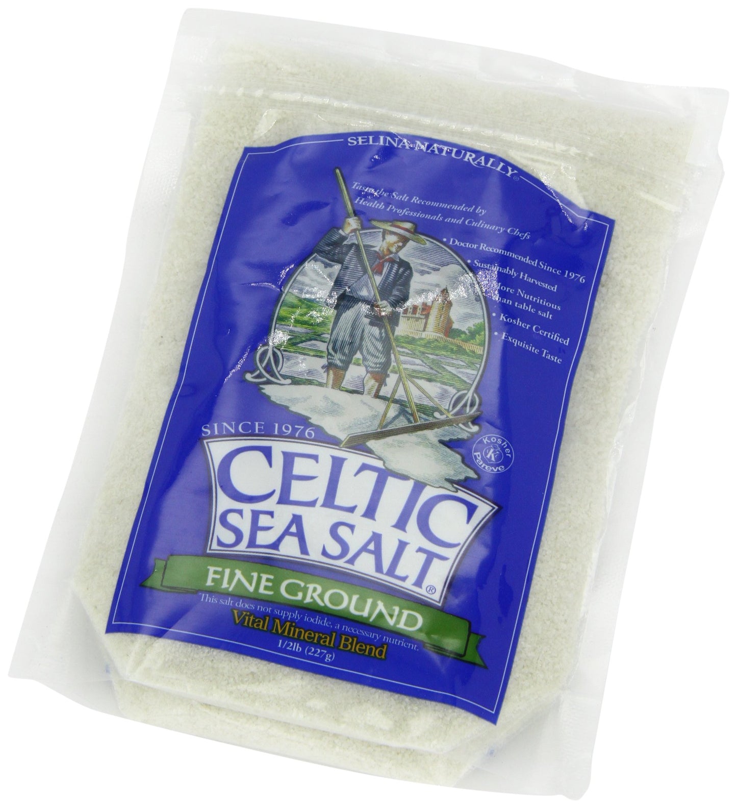 Celtic Sea Salt Fine Ground 8 Ounce - Premium Natural Sea Salt for Cooking and Baking, Non-GMO, Gluten-Free