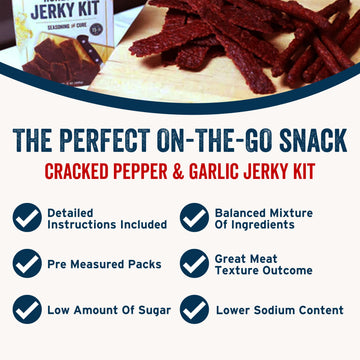 PS Seasoning Jerky Seasoning and Cure Kit (Cracked Pepper & Garlic) - American Association of Meat Processors Grand Champion - W