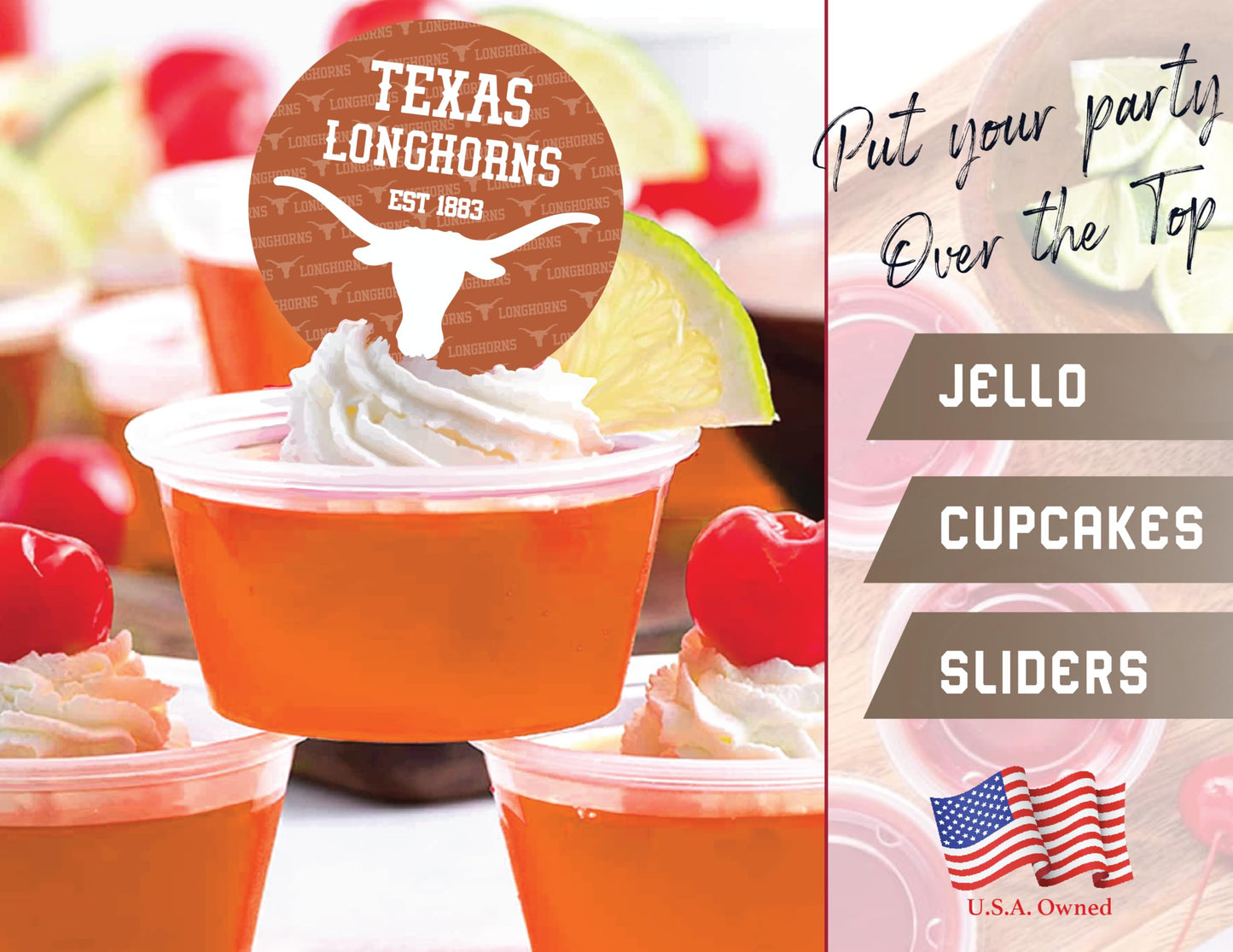 Texas Longhorns Cupcake Toppers (24 Pcs) University Of Texas Longhorns Party Supplies For Ut Austin Football, Birthday Gift, Gra