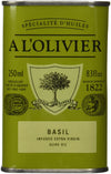 A L'Olivier Olive Oil Infused with Basil, 8.3 Ounce Tin