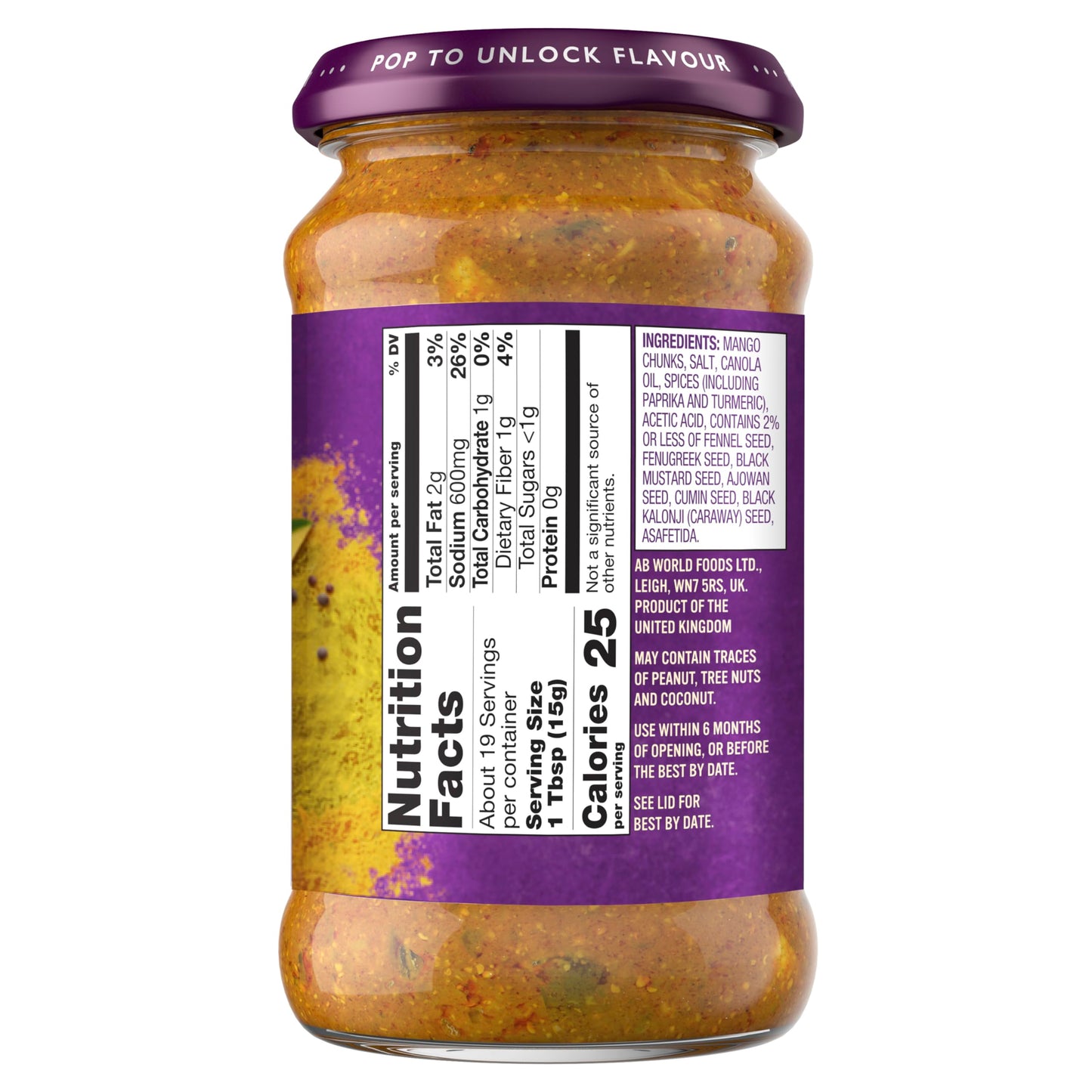 Patak'S Mango Pickle- 10 Oz (Pack Of 3) - With Mangos, Paprika, Cumin, And Spices, No Artificial Flavors Or Colors, Gluten Free,