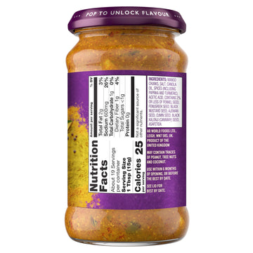 Patak'S Mango Pickle- 10 Oz (Pack Of 3) - With Mangos, Paprika, Cumin, And Spices, No Artificial Flavors Or Colors, Gluten Free,