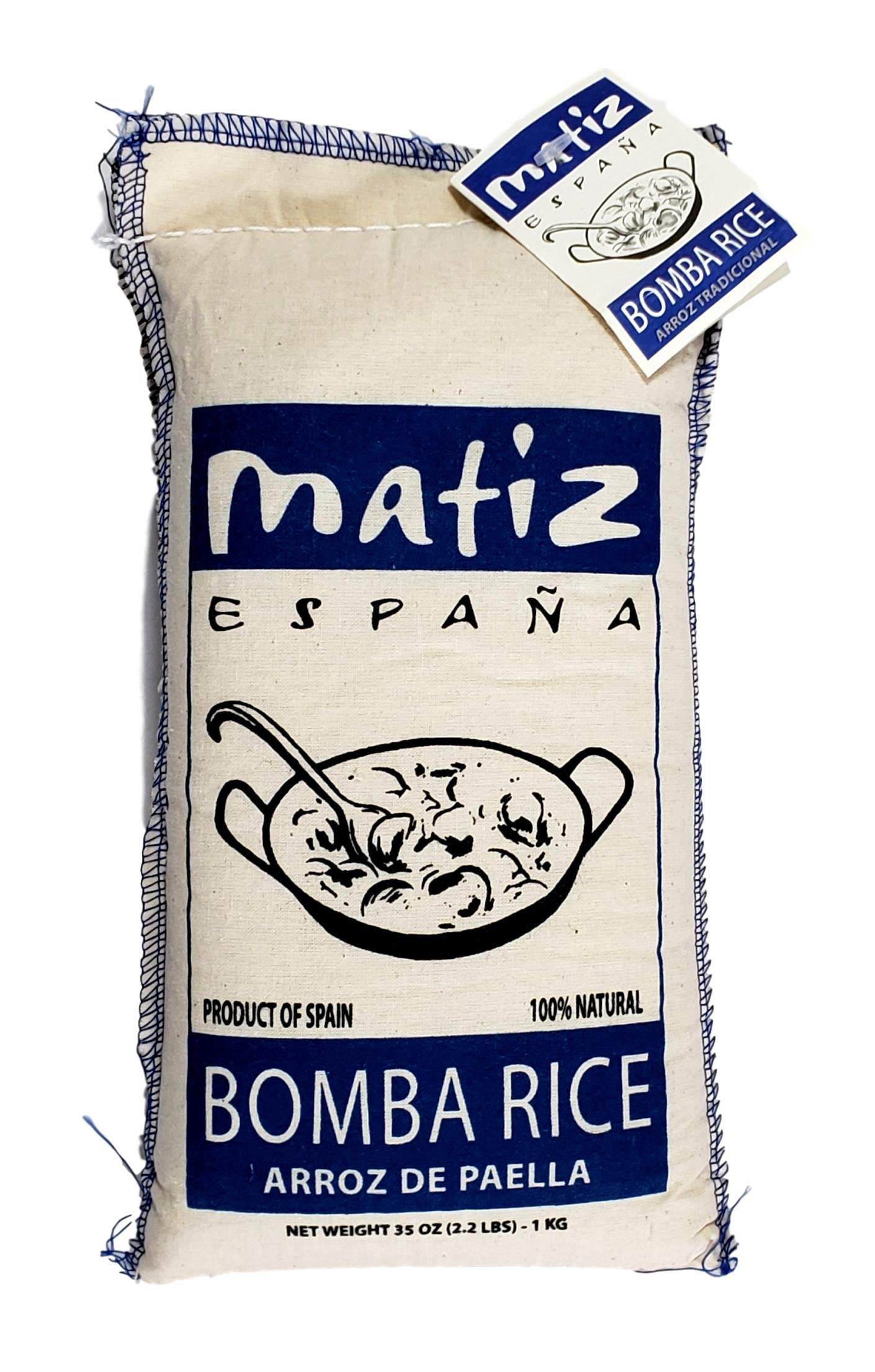 Matiz Bomba Paella Rice - Gluten Free, Round Medium Short Grain, 2.2 lbs. from Spain
