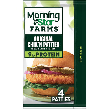 MorningStar Farms Plant Based Chikn Patties, Vegan Meat (4 Count)