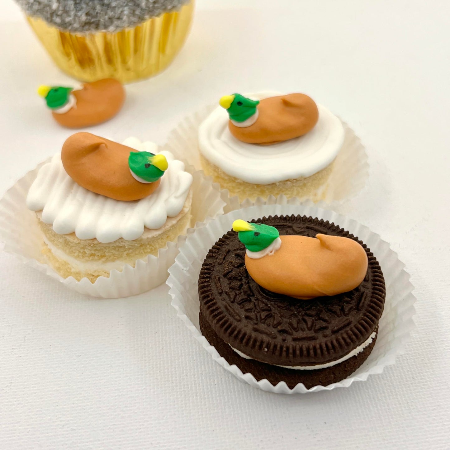 Mini Mallard Ducks- 12 pcs Hunting Decoys Edible Icing Cupcake Decoration Topper Kit by BakersDozenToGo