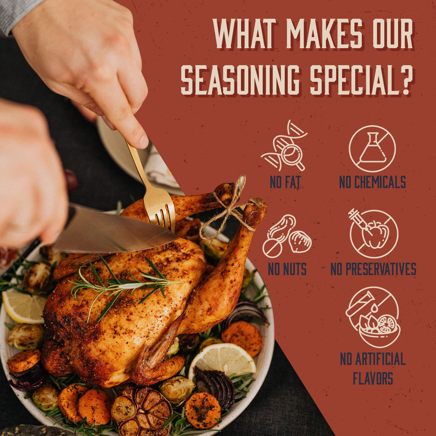 Dennymikes Turkey Lurkey Poultry Seasoning Bbq Rub, Low Sodium Seasoning & Gluten-Free Gourmet Chicken Herbs, Spices & Seasonings For Roasting, Brining, Smoky Aroma, & Grilling, 7 Oz