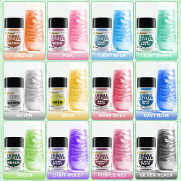 Edible Glitter, 3 Colors 100% Edible Glitter for Drinks, Cake Decorating Supplies, Cookie Decorating Supplies, Strawberries, Coo