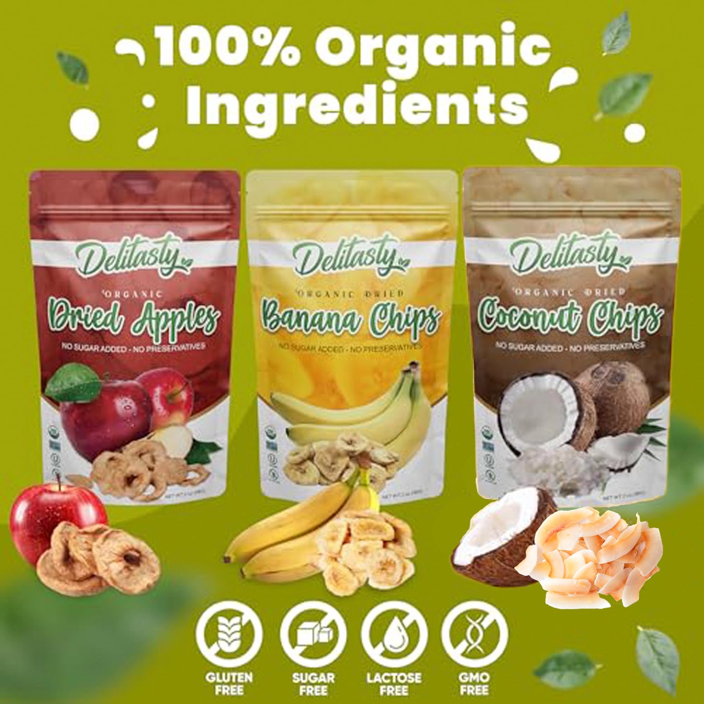Dried Fruit Mix No Sugar Added- Organic Dried Fruit Mix- Dried Fruit Unsweetened- Mixed Dried Fruit Snack- 6 Pack 2Oz Each
