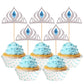 24 Pcs Princess Crown Cupcake Toppers With Crystal Winter Frozen Crown Cupcake Picks For Bridal Shower Wedding Baby Shower Birth