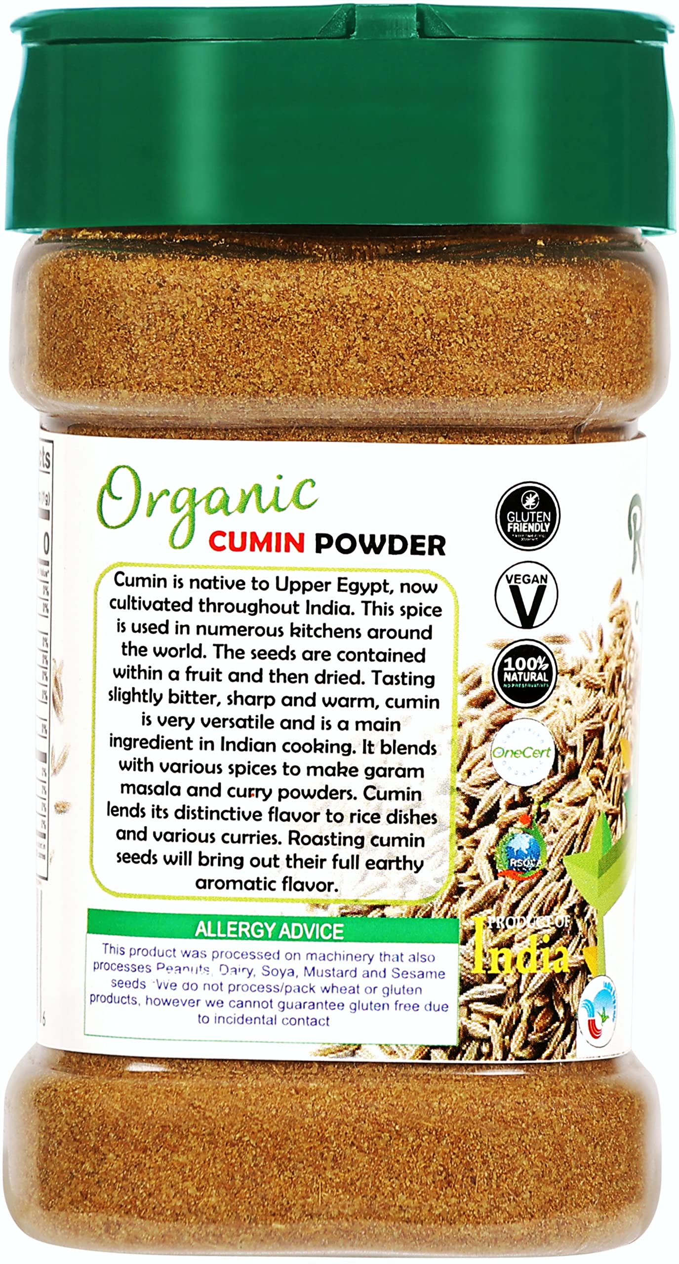 Rani Organic Cumin Powder (Jeera Powder) 3oz (85g) PET Jar ~ All Natural | Vegan | Gluten Friendly | NON-GMO | Indian Origin | U
