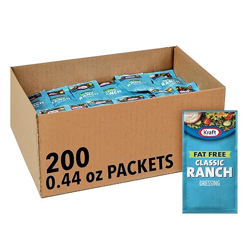 Kraft Fat Free Ranch Salad Dressing Single Serve Packet (0.44 Oz Packets, Pack Of 200)