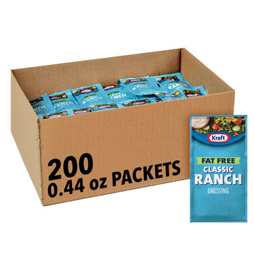 Kraft Fat Free Ranch Salad Dressing Single Serve Packet (0.44 Oz Packets, Pack Of 200)