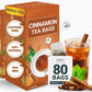 LeafLea Cinnamon Tea Bags - 100% Natural Herbal Tea, Caffeine-Free, Sugar-Free, 80 Count (2-Pack)