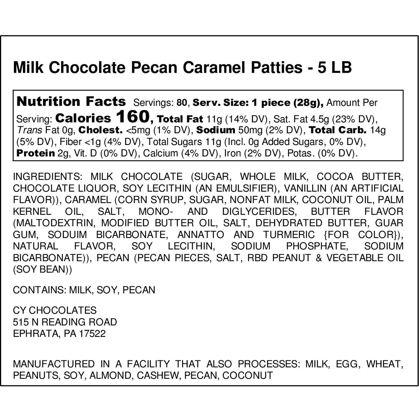 A Gift Inside 5 lb Bulk Milk Chocolate Caramel Pecan Clusters - 80 Ounce - Chocolate
