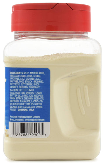 Snappy Popcorn Seasoning, Cheddar Cheese, White Cheddar Cheese, 12 oz, Buttery Flavored Theater Popcorn Salt, 19 oz, 3 Count