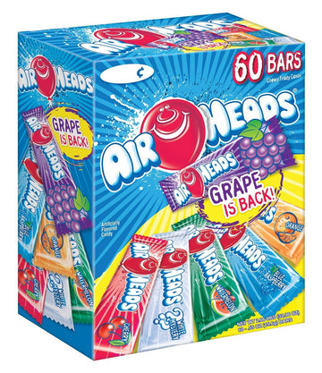 Airheads Bars Variety Pack, 60 Count, Multicolor, Model 1