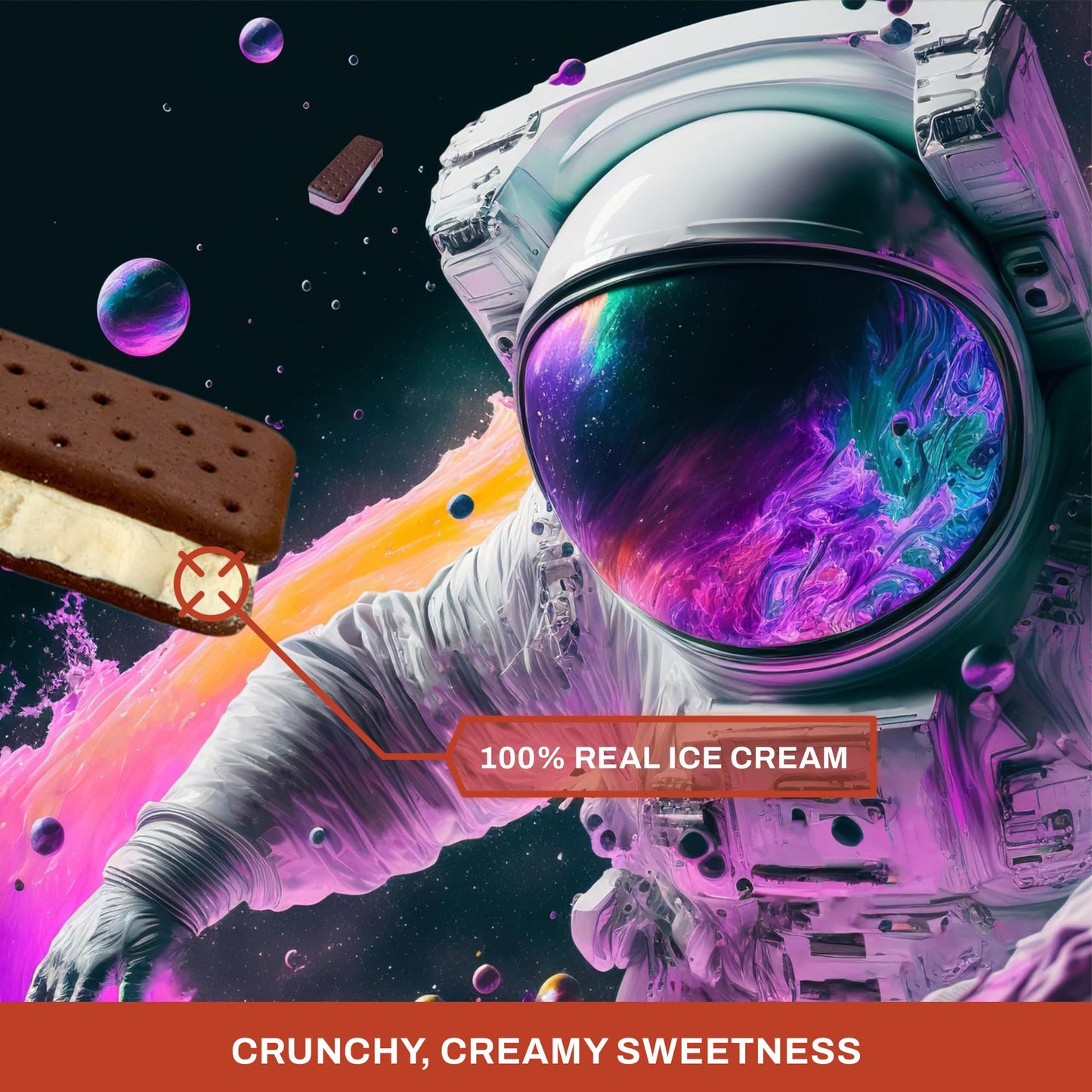 Astronaut Foods Freeze-Dried Ice Cream Sandwich, NASA Space Dessert, Vanilla, 12 Count