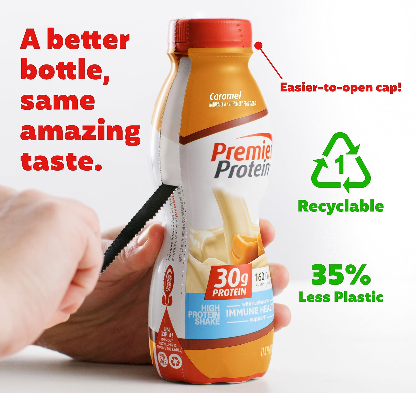 Premier Protein Liquid Protein Shake, Caramel, 30g Protein, 1g Sugar, 24 Vitamins & Minerals, Nutrients to Support Immune Health