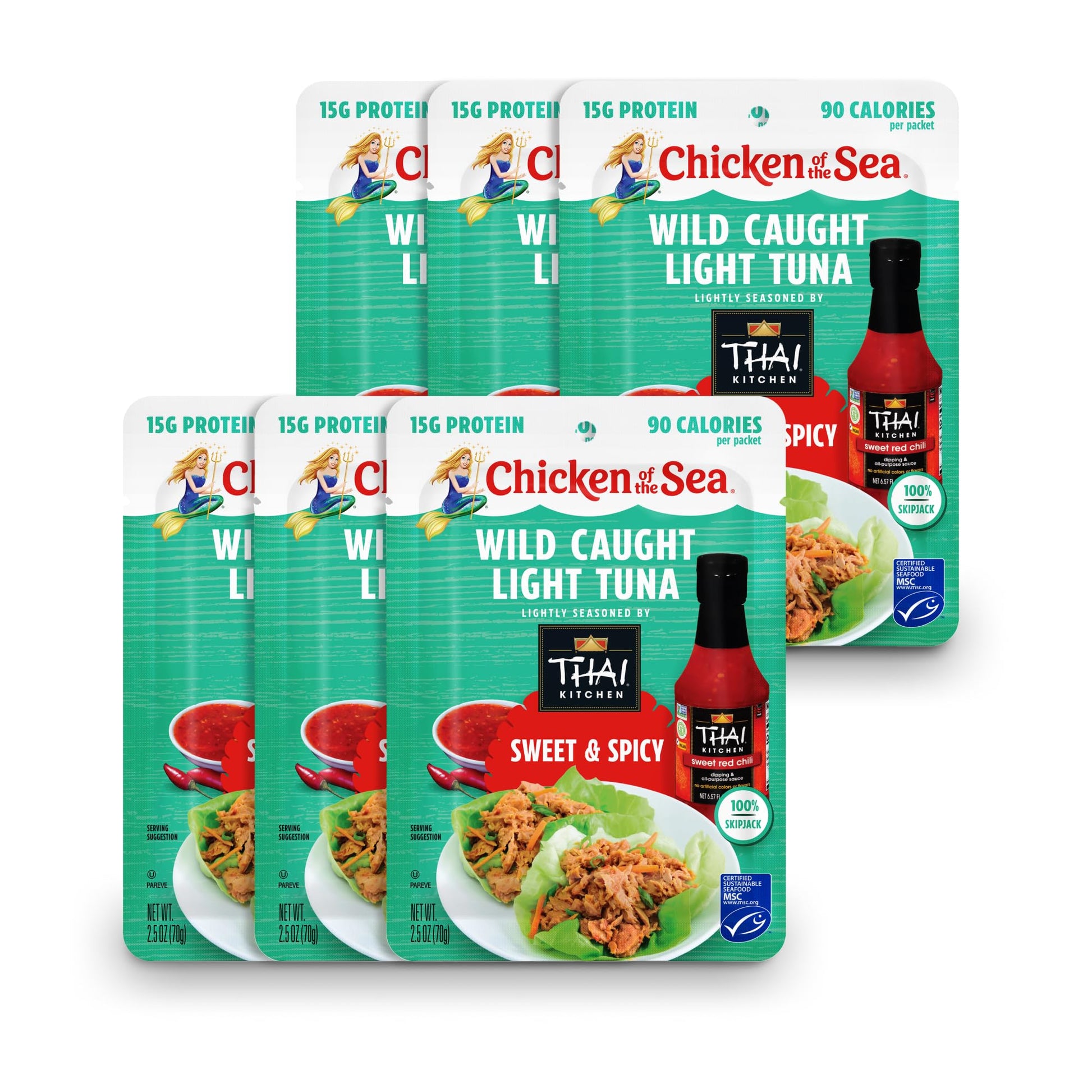 Chicken Of The Sea Wild Caught Light Tuna  Sweet & Spicy  2.5 Oz. Packet (Box Of 6)