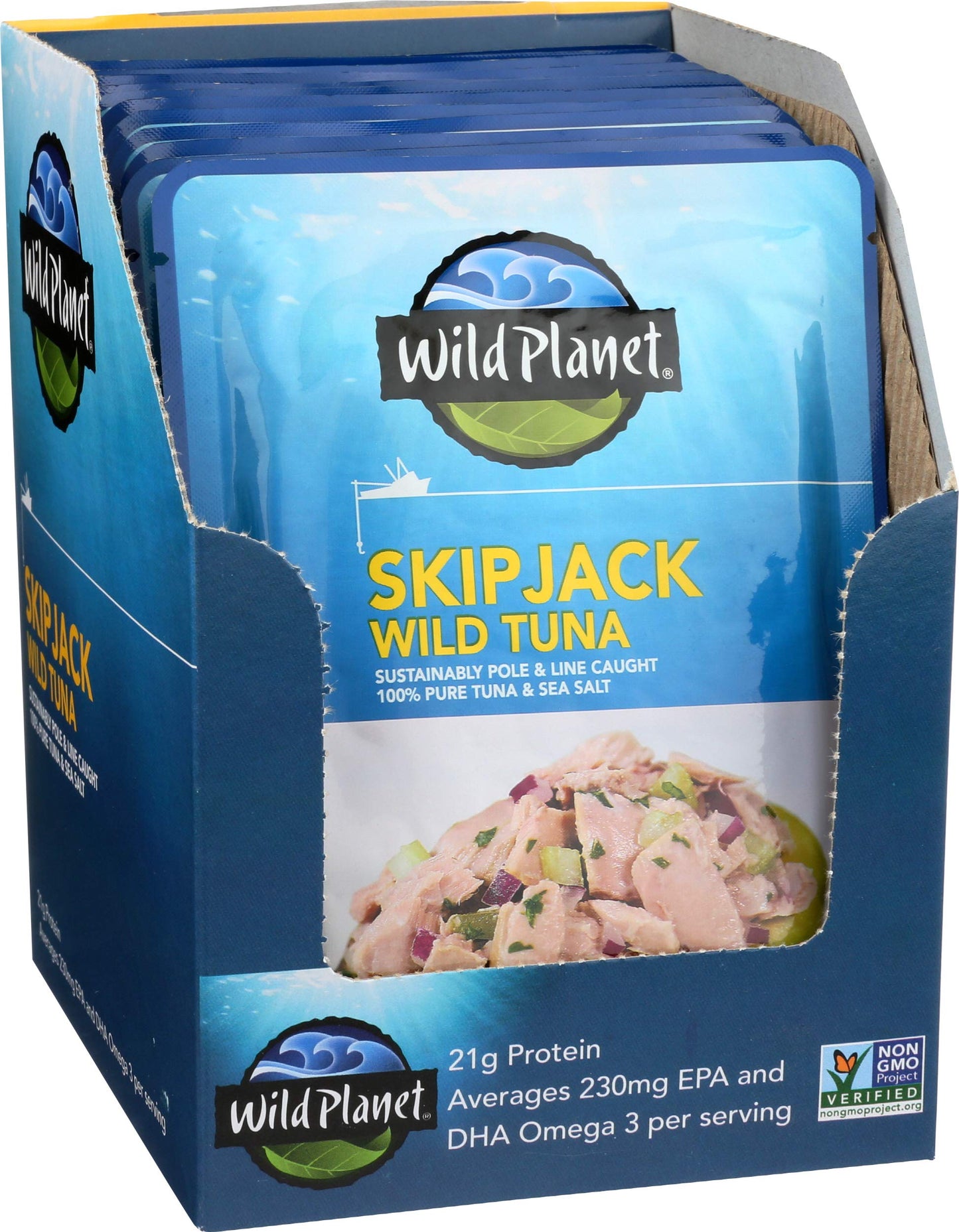 Wild Planet Skipjack Wild Tuna Sea Salt Pouch Keto And Paleo 3Rd Party Mercury Tested 3 Ounce (Pack Of 12)