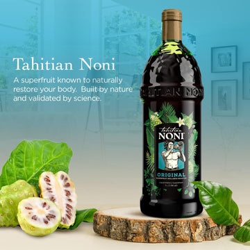 TAHITIAN NONI Juice by Morinda, Original and Authentic, Noni Fruit Puree from Tahiti with Natural Blueberry & Grape (Resveratrol