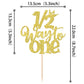 1 Pcs Half Way To One Cake Topper Glitter Happy 6 Months Birthday Cake Pick 1/2 Half Birthday Cake Decoration For Baby Half Year