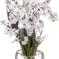 Nearly Natural Dancing Lady Orchid Silk Flower Arrangement, White, Model 1119-WH, Polyester and Glass Material