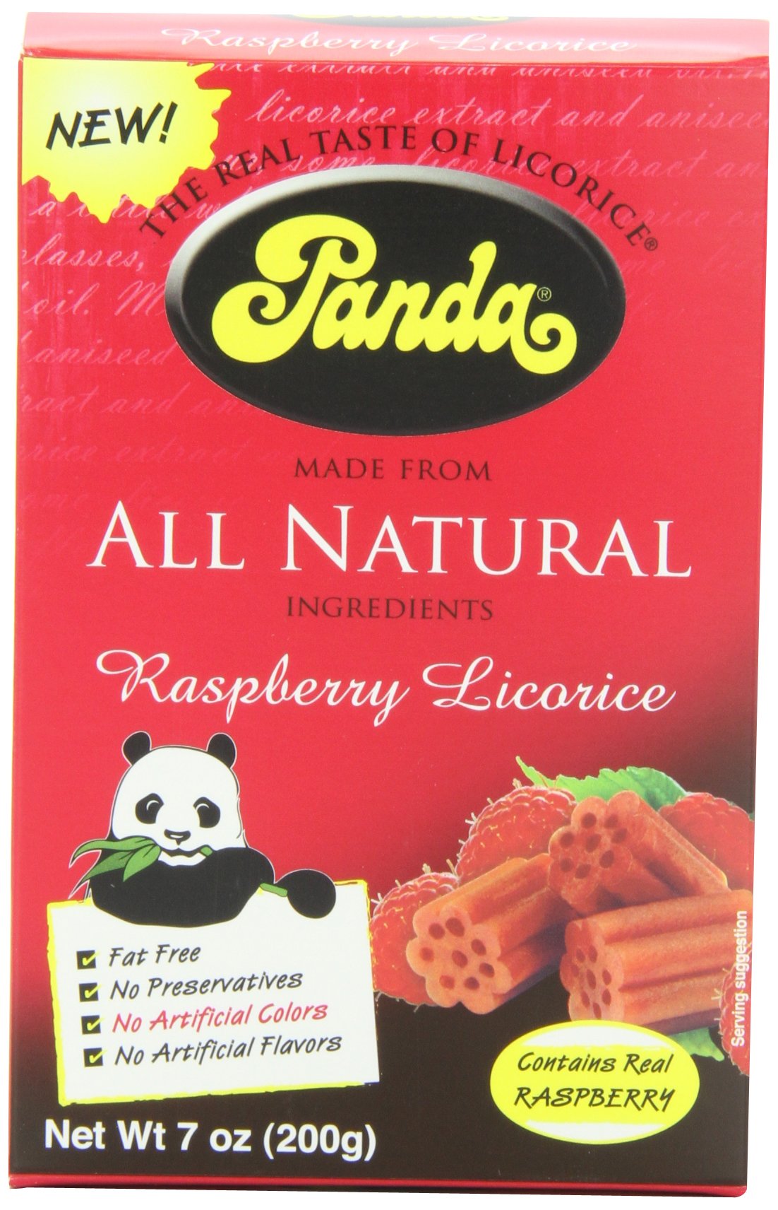 Panda Raspberry Licorice 7Oz Licorice Pieces