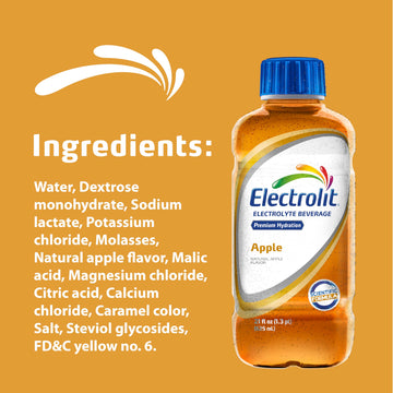 Electrolit Hydration Electrolyte Drinks, Sports Beverages With Electrolytes, Magnesium, Calcium & Potassium, Recovery Drink For Post Workout, 12 Pack (Apple)