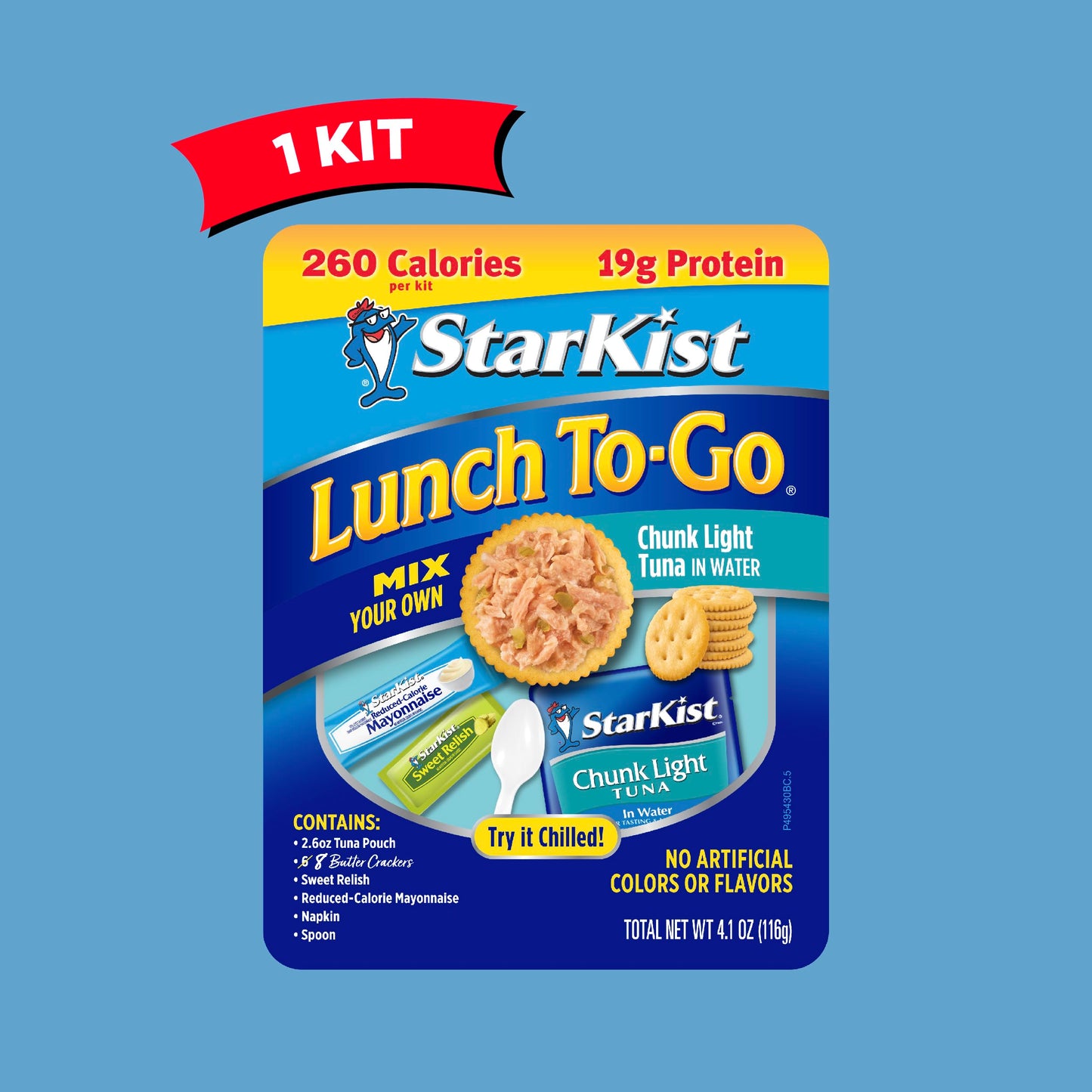 Starkist Lunch To-Go Chunk Light Mix Your Own Tuna Salad (Pouch), 4.1 Ounce Kit