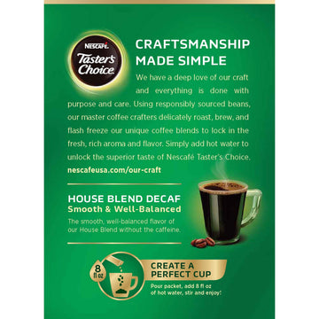 Nescafe Tasters Choice Decaf, House Blend Instant Coffee Single Serve Sticks, 16 Count (Pack Of 1)