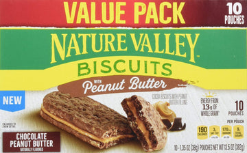 Nature Valley Biscuit Sandwiches, Chocolate Peanut Butter Value Pack, 10 Ct (Pack Of 6)