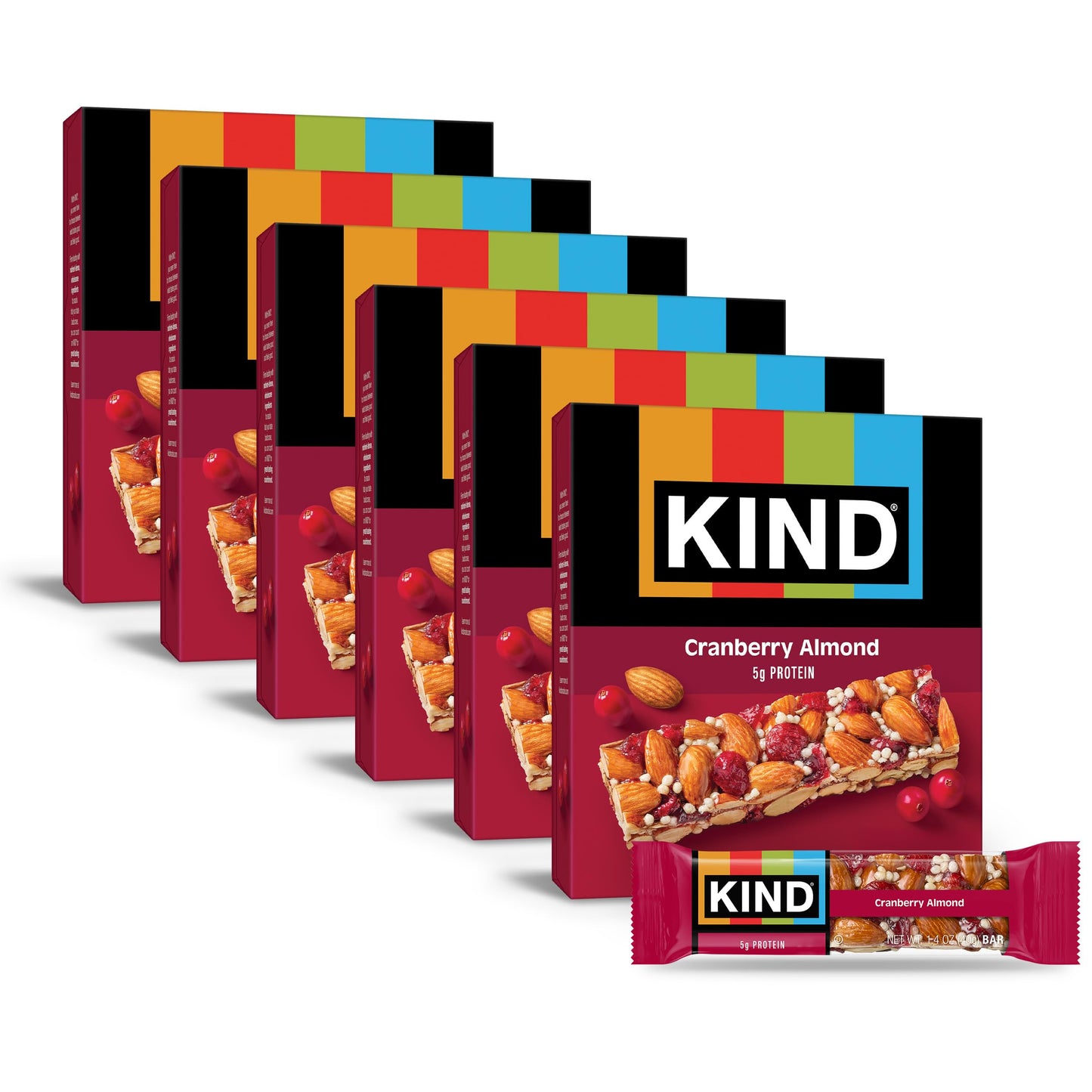 KIND Nut Bars  Cranberry Almond  Healthy Snack Bars  Gluten Free  Low Sugar  6g Protein  36 Count