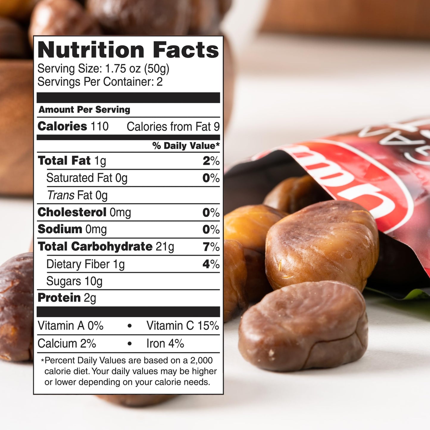 Galil Organic Roasted Chestnuts Pack of 24 Shelled & Ready to Eat Chestnuts - Gluten Free, Vegan, Organic, Non-GMO, Kosher Snack