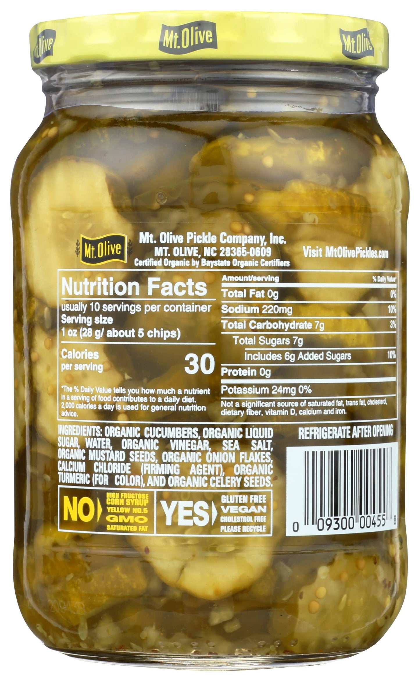 Mt Olive Pickle Co - Organic Pickles - Bread And Butter Chips - Case Of 6 - 16 Fl Oz.(D0102H7Aalu.)