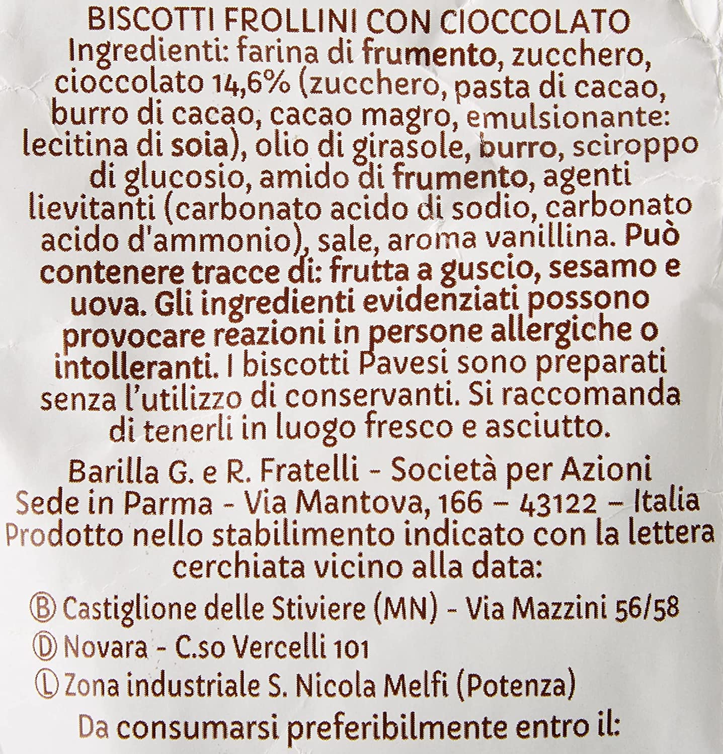 Pavesi Gocciole Chocolate Biscuits with Chocolate Drops, No Palm Oil, 17.6 Oz (Pack of 3)