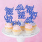 24Pcs Blue Happy 40Th Birthday Cupcake Toppers Forty Straight Outta 1985 Cupcake Picks Cheers To 40 Lengend Since 1985 Cake Deco
