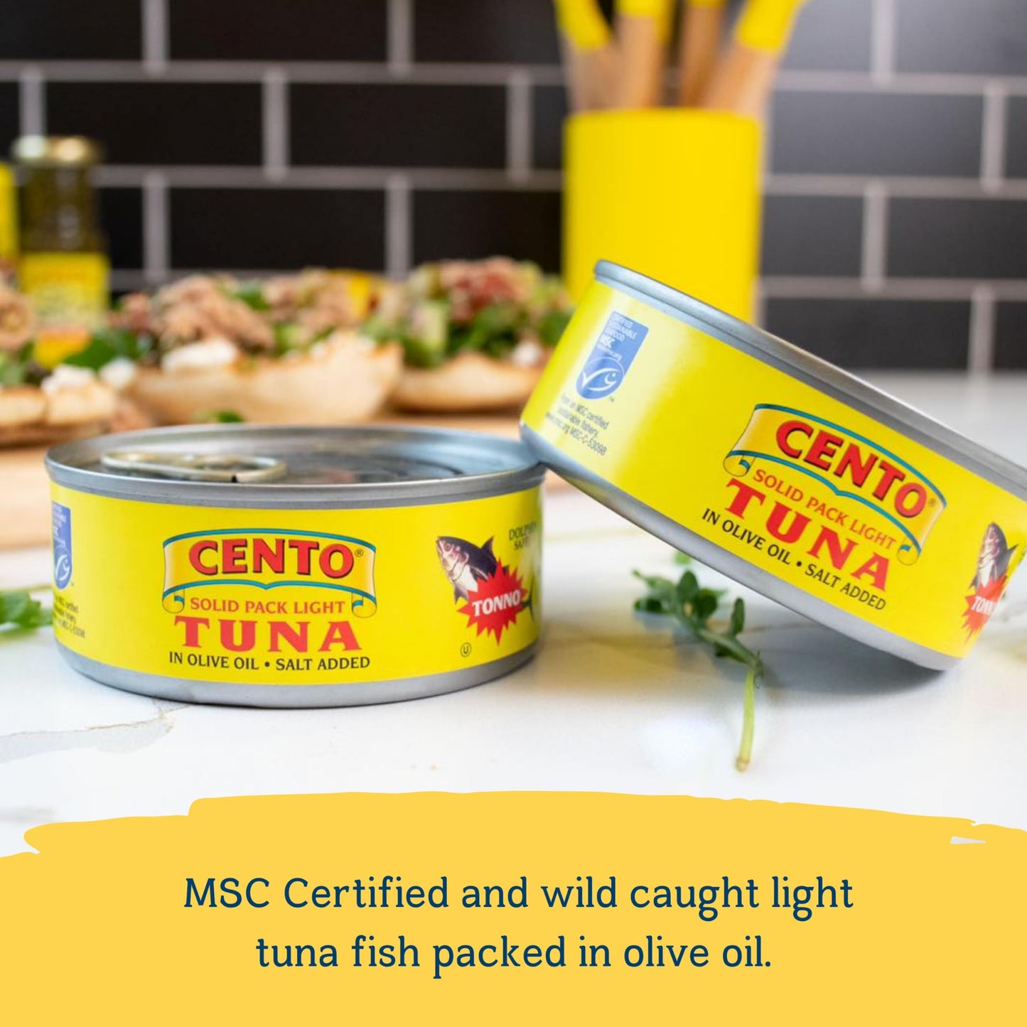 Cento Solid Pack Light Tuna in Olive Oil, High Protein, Wild Caught, 3 Oz (Pack of 12)