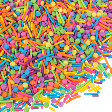Rainbow Sprinkles for Cake Decorating, Colorful Crispy Jimmies and Confetti Sprinkles for Baking Cake Cupcake Cookies Ice Cream 