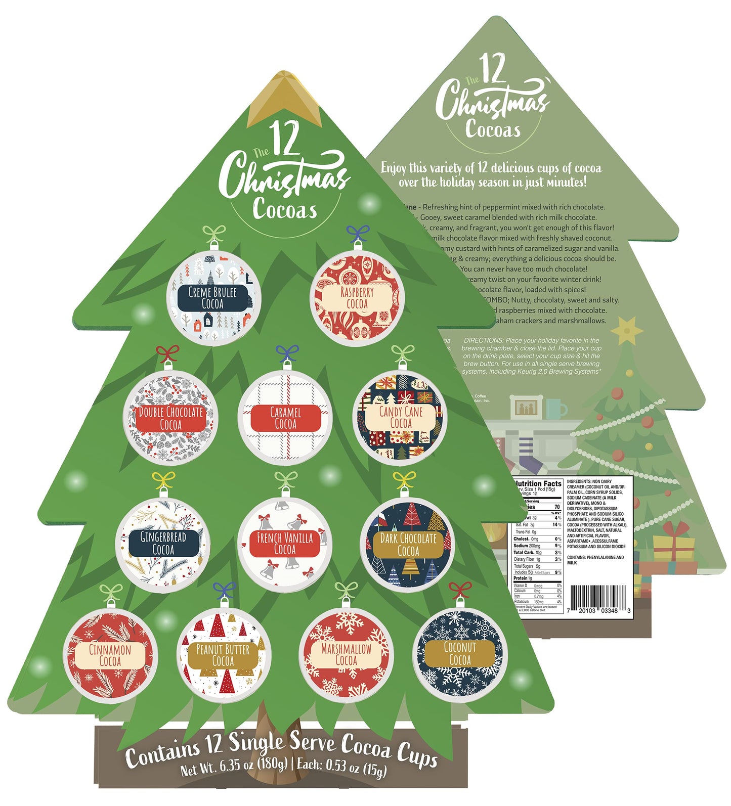 Specialty Division Christmas Cocoa Gift - 12 Single Serve K-Cup Hot Chocolate Pods - Advent Calendar Assortment - 0.53 Ounce per Pod