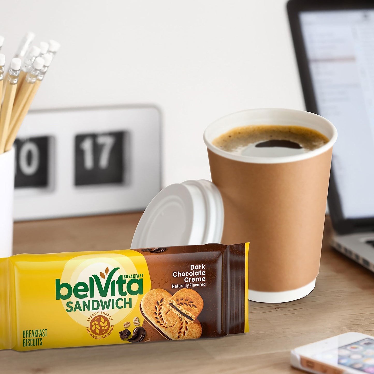 belVita Breakfast Sandwich Dark Chocolate Creme Breakfast Biscuits, 64 Total Packs, 8 Boxes (2 Sandwiches Per Pack)