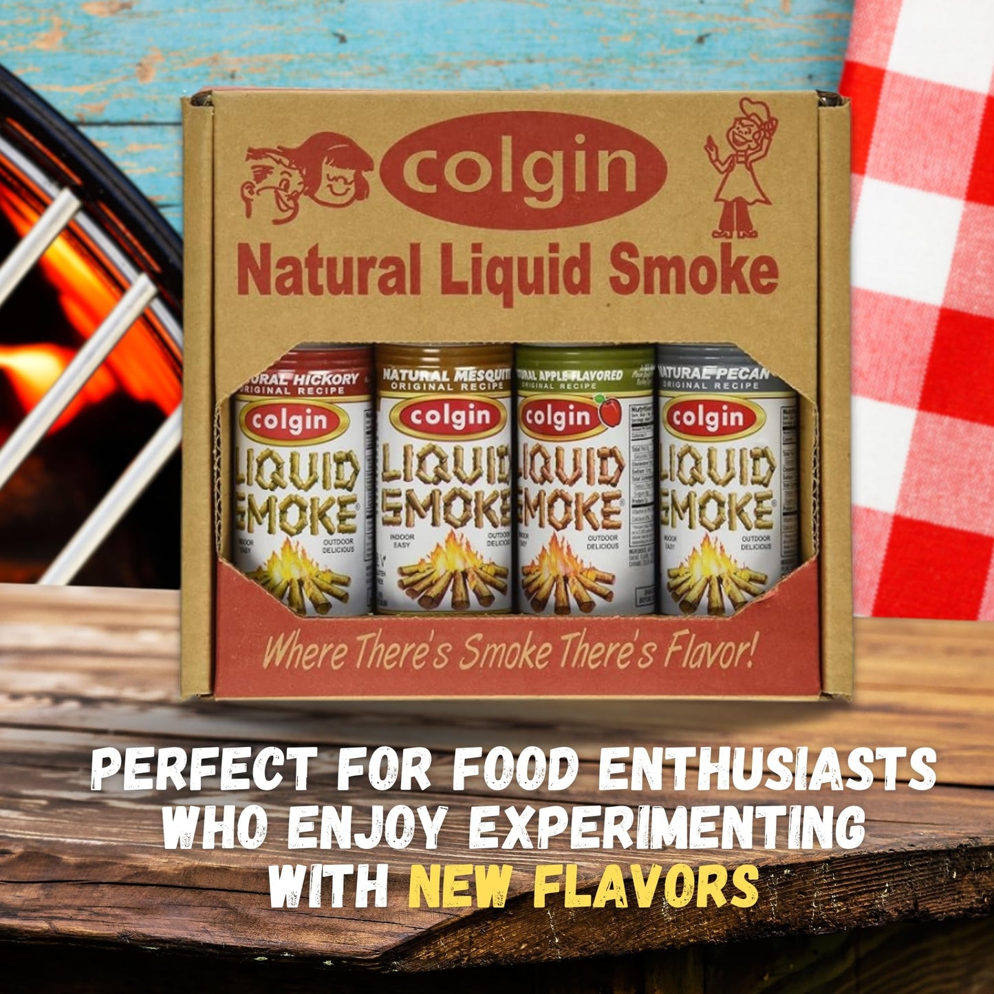 Colgin Liquid Smoke Bundle - Hickory, Mesquite, Apple, & Pecan Flavors (4 Oz Each) For Home Cooks And Bbq Enthusiasts | Assorted